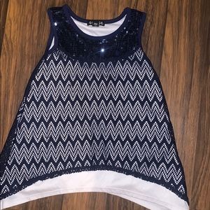 George blue and white tank top
